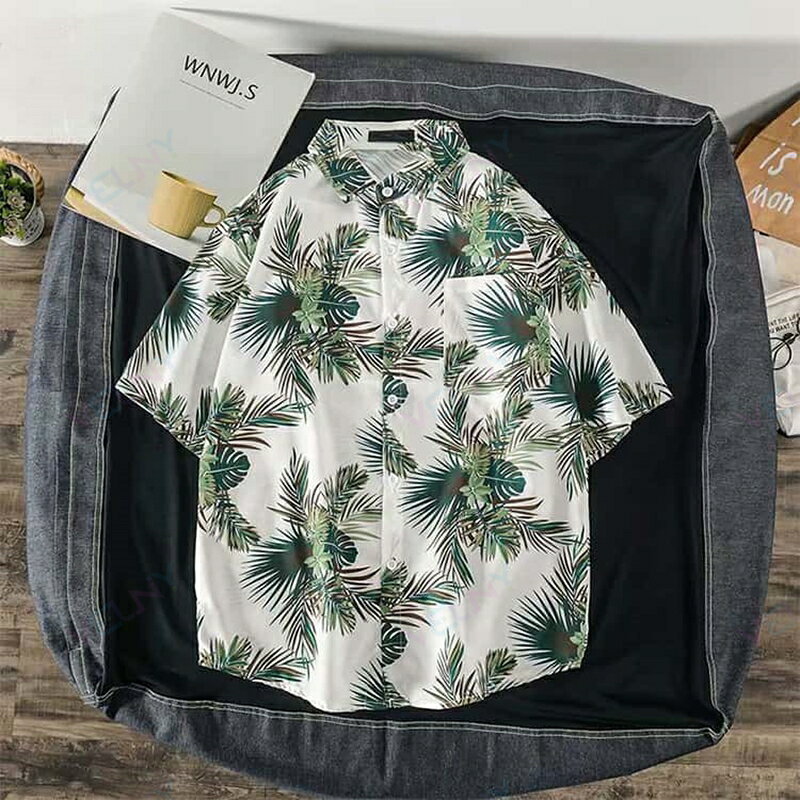 半袖シャツ 開襟シャツ アロハシャツ 総柄シャツ 花柄 カジュアルシャツ シャツ アロハシャツ 軽量 ハワイ シャツ メンズシャツ ハワイ トップス ハワイアン リゾート婚 夏 夏服 アロハ メンズ リゾートウエディング ビーチ 海 葉 landbox-store-10011096 LANDBOX STORE サンプル画像2