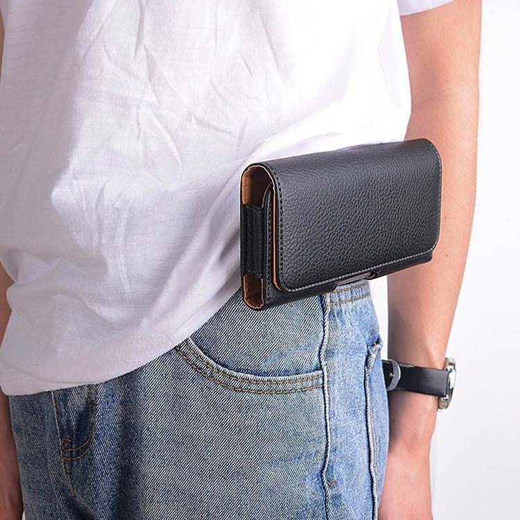 LANDBOX STOREのスマホケース ベルト用 ベルト通し クリップ スマホポーチ スリム 薄型 スマホホルダー 多機種対応 汎用 ベルトケース ウエストポーチ 縦型 横型 固定感 ベルト通し ウエスト掛け ベルトバッグ 使いやすい 取付簡単 外れにくい PUレザー｜アングル3