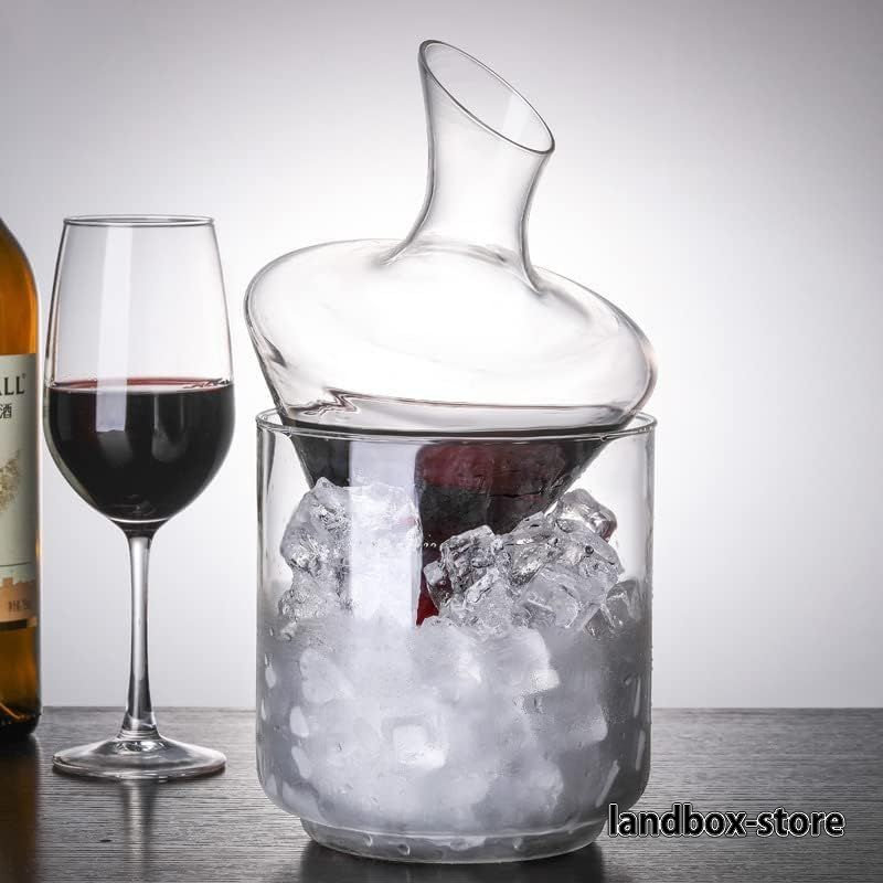 デキャンタ 耐熱、耐寒性 徳利セット 酒器セット 氷のバケツ 温かいお酒の器具 アイスバケットスタイルのウェイクアップワインポット付き 冷酒器 高ホウ素シリカガラス材料 和酒徳利セット 1000 ワインデカンタ 無毒、無味 landbox-store-10005393 LANDBOX STORE サンプル画像2