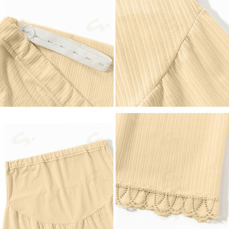 マタニティペチコート 裾レースペチパンツ お腹巻き付きマタニティウェア ジャスタ...