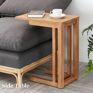 サイドテーブル 机 ソファ用サイドテーブル チーク無垢 木製 おしゃれ ナチュラル 北欧 カントリー 西海岸 ブルックリン T208XP