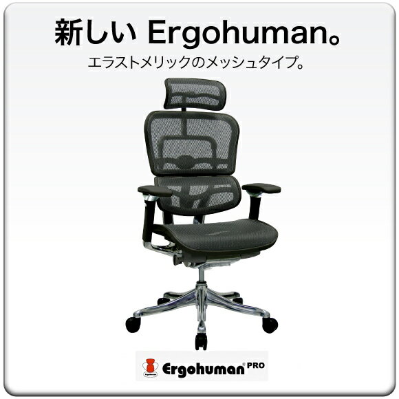 セレクト家具 エルゴヒューマンプロ ハイブリッド Ergohuman pro【正規販売代理店】 エルゴヒューマン 肘付 ヘッドレスト有 EHP-HAM オフィスチェア 送料無料 送料無料