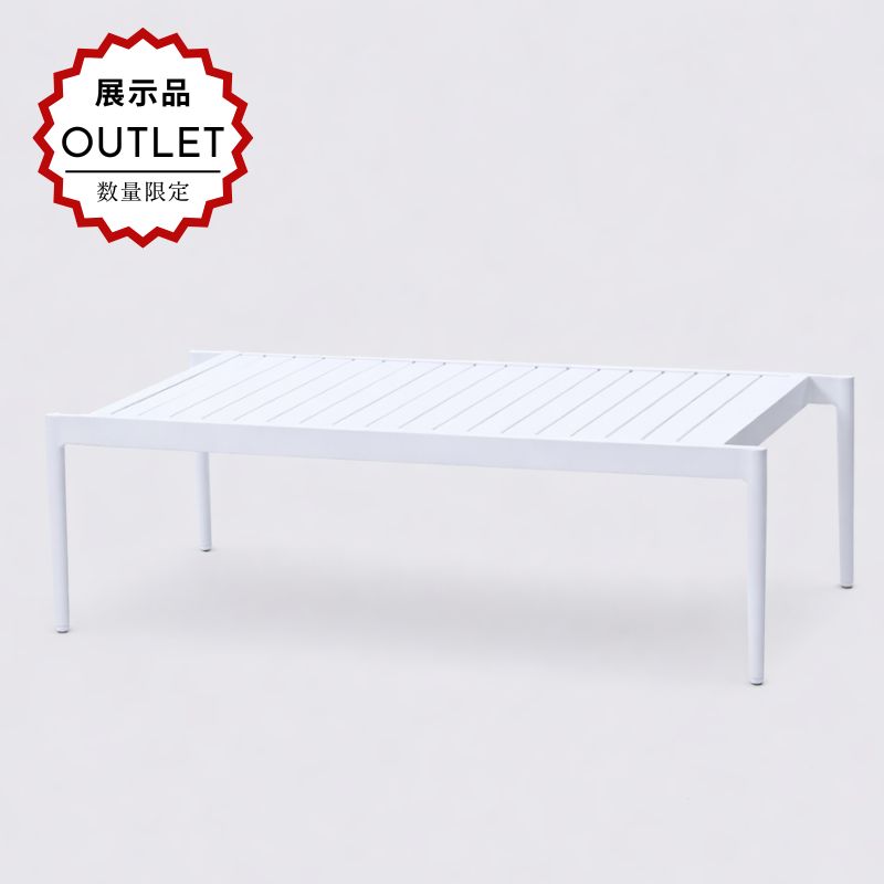Rakuten - 【展示品アウトレット】24999→15999円!! 屋外対応 センターテーブル ガーデンテーブル アウトドアファニチャー アルミ おしゃれ アジアン リゾート ヴィラ ナチュラル 家具 ホテル レストラン カフェ ガーデン @CBi SEASIDE アクビィ シーサイド ABT100W
