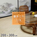 籐カーペット 籐あじろ 200×300cm 裏付 ナチュラル ラグ カーペット和風 ナチュラル インテリア 夏 模様替え 涼しい 籐敷物 【月の環】