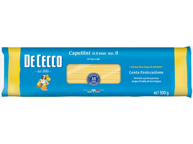 ディチェコ No.09 カッペリーニ (0.9mm) 500g│DE CECCO│ロングパスタ│スパゲッティ│