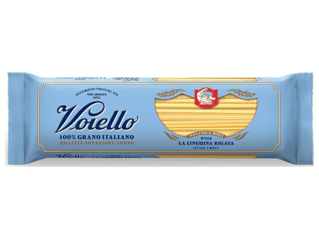 【Voiello】（ヴォイエロ）ナポリ伝統のパスタメーカーであるヴォイエロは、長年イタリア国内でも入手困難な「幻のパスタ」と言われてきました。イタリアのグルメを魅了し続ける風味豊かなパスタは、各地のシェフたちにも愛されています。リングイネ リガーテは、「舌」という意味をもつパスタで 4.2mm幅の平打ち麺です。エビやイカなどを入れた魚介のパスタや、ジェノベーゼスパゲティがお勧めです。ゆで時間　9分 名称マカロニ類原産国イタリア原材料デュラム小麦のセモリナ内容量単品：500g ケース：500g×24個保存方法常温賞味期限商品に記載輸入元株式会社フードライナー配送方法常温発送[ 配送・送料についてはこちら ]