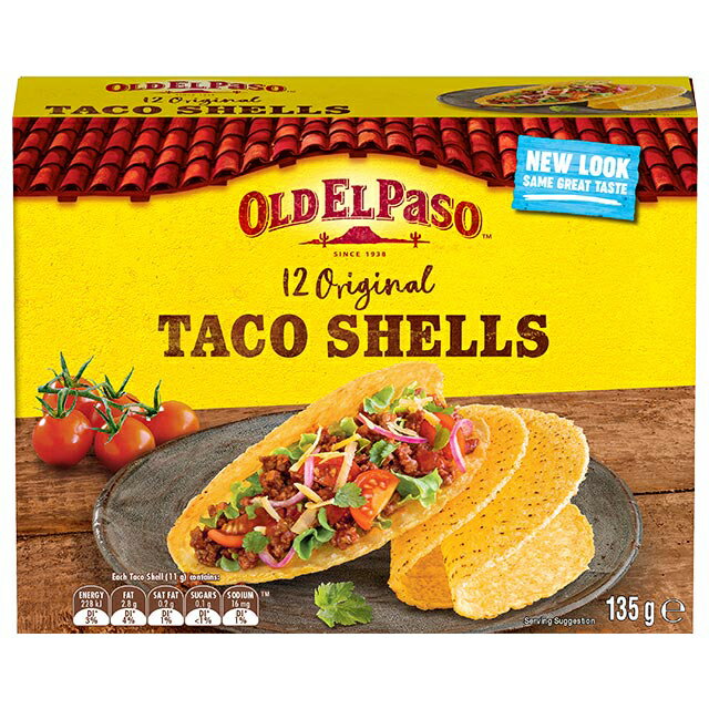 【OLD　ELPASO】（オールド・エルパソ） タコソースやハラペーニョ、サルサソースなど、本場メキシコの味を日本に届けてくれる貴重なメーカーです。シンプルでありながら素材の味が強く出た、メキシカンの流儀をしっかり伝承したアイテムが揃っています。 トウモロコシ粉から作った生地をU字型に揚げたタコス用ハードシェル。クリスピーな食感が楽しめます。炒めたひき肉やレタス、トマト、チーズなどをたっぷりはさみ、ソースをかけてお召し上がりください。名称穀物加工品原産国スペイン原材料とうもろこし粉、植物油脂内容量156g保存方法直射日光、高温多湿を避けて保存して下さい。賞味期限商品に記載輸入元三菱食品株式会社配送方法常温発送[ 配送・送料についてはこちら ]