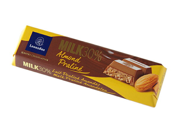 レオニダス30%ミルクアーモンドプラリネ50gチョコレートバー|LeonidasCHO