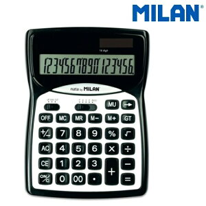 【デザイン文房具】 MILAN スタイリッシュ 電卓 16桁 【152016BL】ミラン calculator でんたく 電子式卓上計算機 電子式卓上加算機 (スペイン・輸入・文房具)