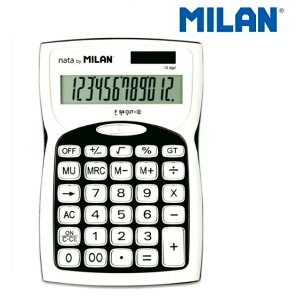 【デザイン文房具】 MILAN スタイリッシュ 電卓 12桁 【152012BL】ミラン calculator でんたく 電子式卓上計算機 電子式卓上加算機 (スペイン・輸入・文房具)