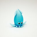 【ガラス細工】 イカ(LB:ライトブルー) ミニチュア フィギュア ジオラマ 動物 魚 海豹 貝 化石 100498 ガラス ガラス工芸 工芸品 観葉植物用フィギュア テラリウム アクアリウム