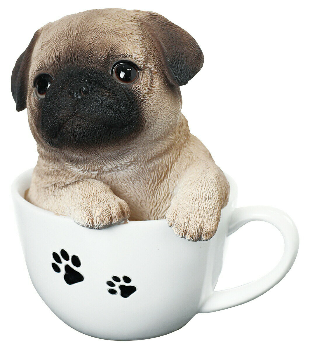 犬の置物 （パグ） マグカップ犬 14091 子犬 ドッグオーナメント オーナメント 動物 アニマル マスコット ガーデン ガーデニング ガーデンオブジェ オブジェ