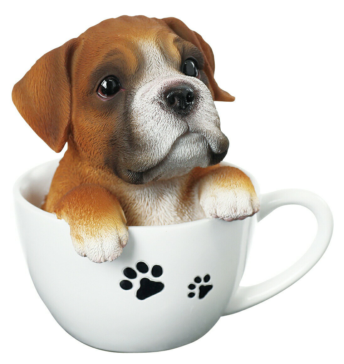 犬の置物 （ボクサー） マグカップ犬 14092 ボクサー犬 子犬 ドッグオーナメント オーナメント 動物 アニマル マスコット ガーデン ガーデニング ガーデンオブジェ オブジェ