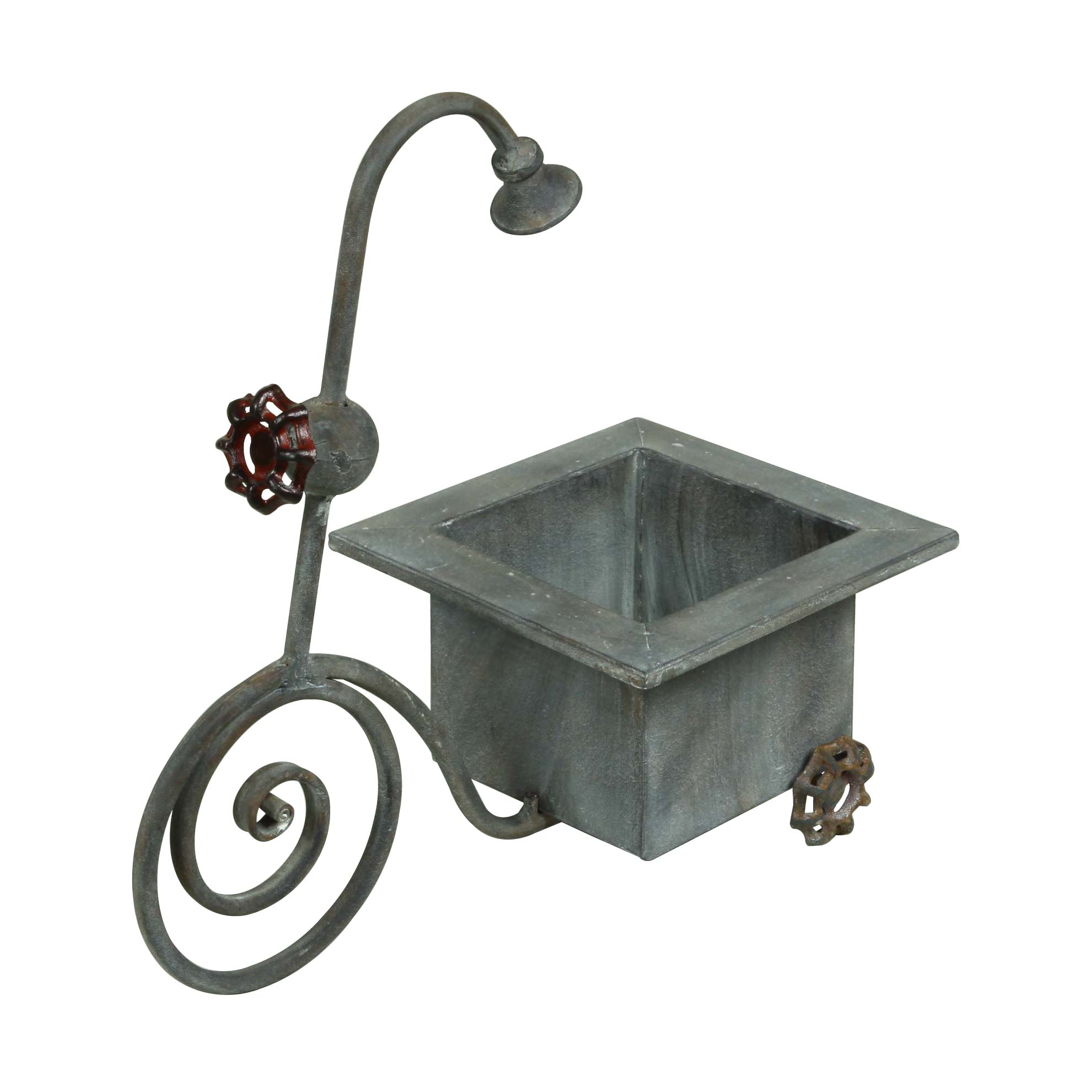 フラワースタンド （三輪車スクエア） 81233 茶 ブラウン プランタースタンド プランター台 花台 鉢棚 ..