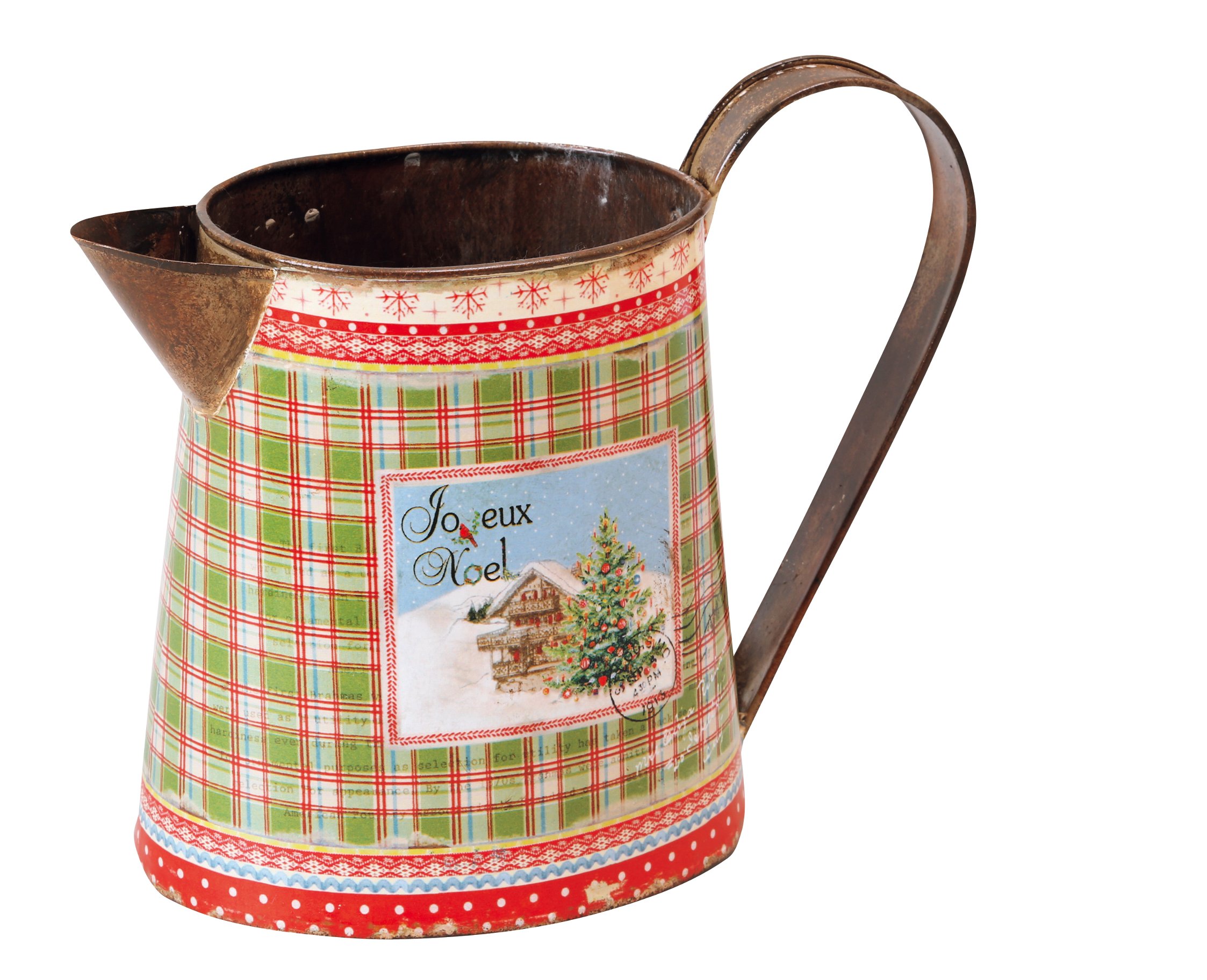 水差し （チェック柄クリスマス）ジョウロ ジョーロ みずさし 水さし ピッチャー型 82327