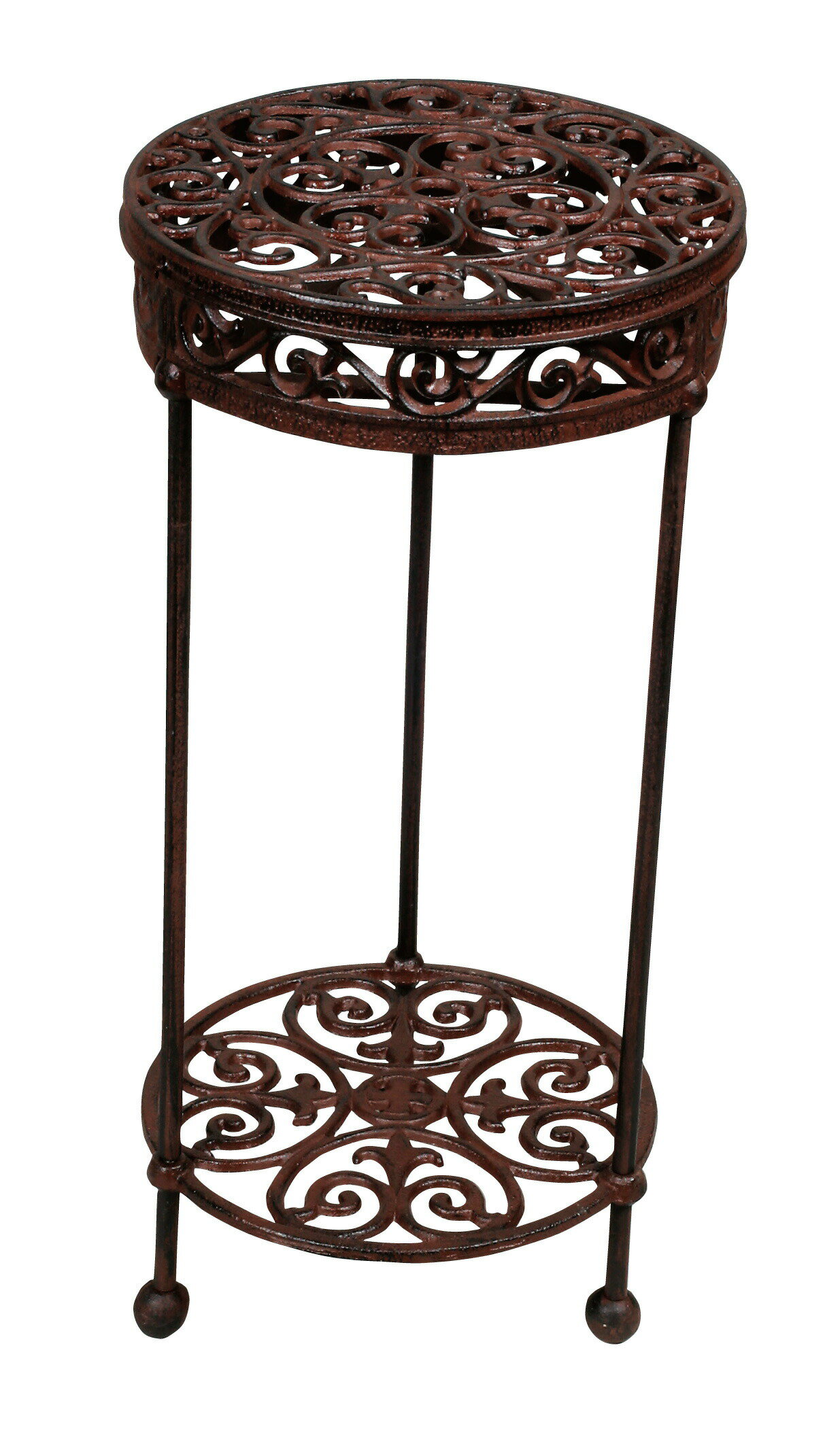 フラワースタンド （アイアンスタンド） 85330 茶 ブラウン プランタースタンド プランター台 花台 鉢棚 花棚 プランターラック ガーデンラック 菜園 花 屋外 室外 園芸 造園 庭 ガーデニング ガーデン