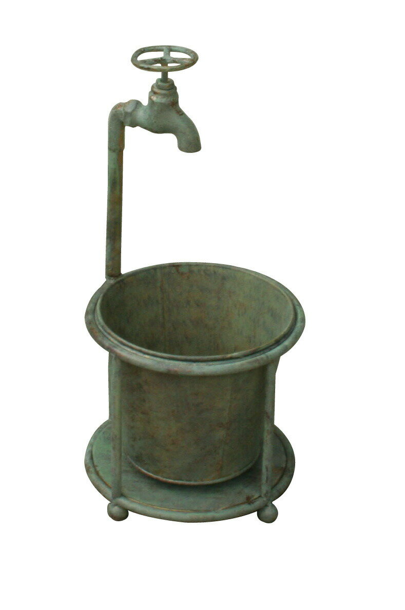 フラワースタンド （ジョウロ付ポット） 85767 茶 ブラウン プランタースタンド プランター台 花台 鉢..