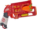 NERF ゾンビストライクハンマーショットブラスター - プルバックハンマーブラストアクション、公式ゾンビストライクダーツ5個 - レッドカラースキーム