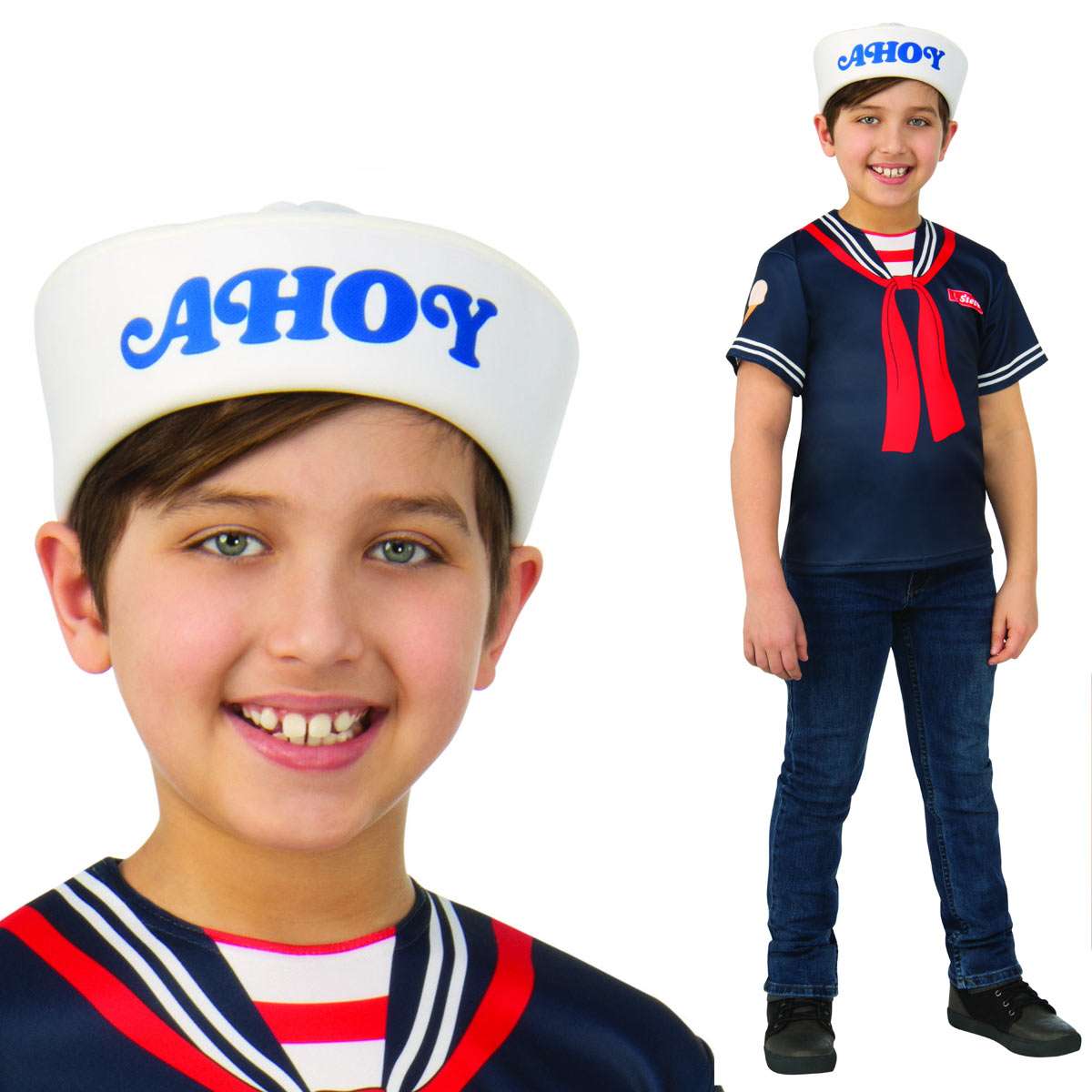 ストレンジャーシングス スティーブ スクープスアホイ コスプレ キッズ 子供 ハロウィン コスチューム 仮装 StrangerThings