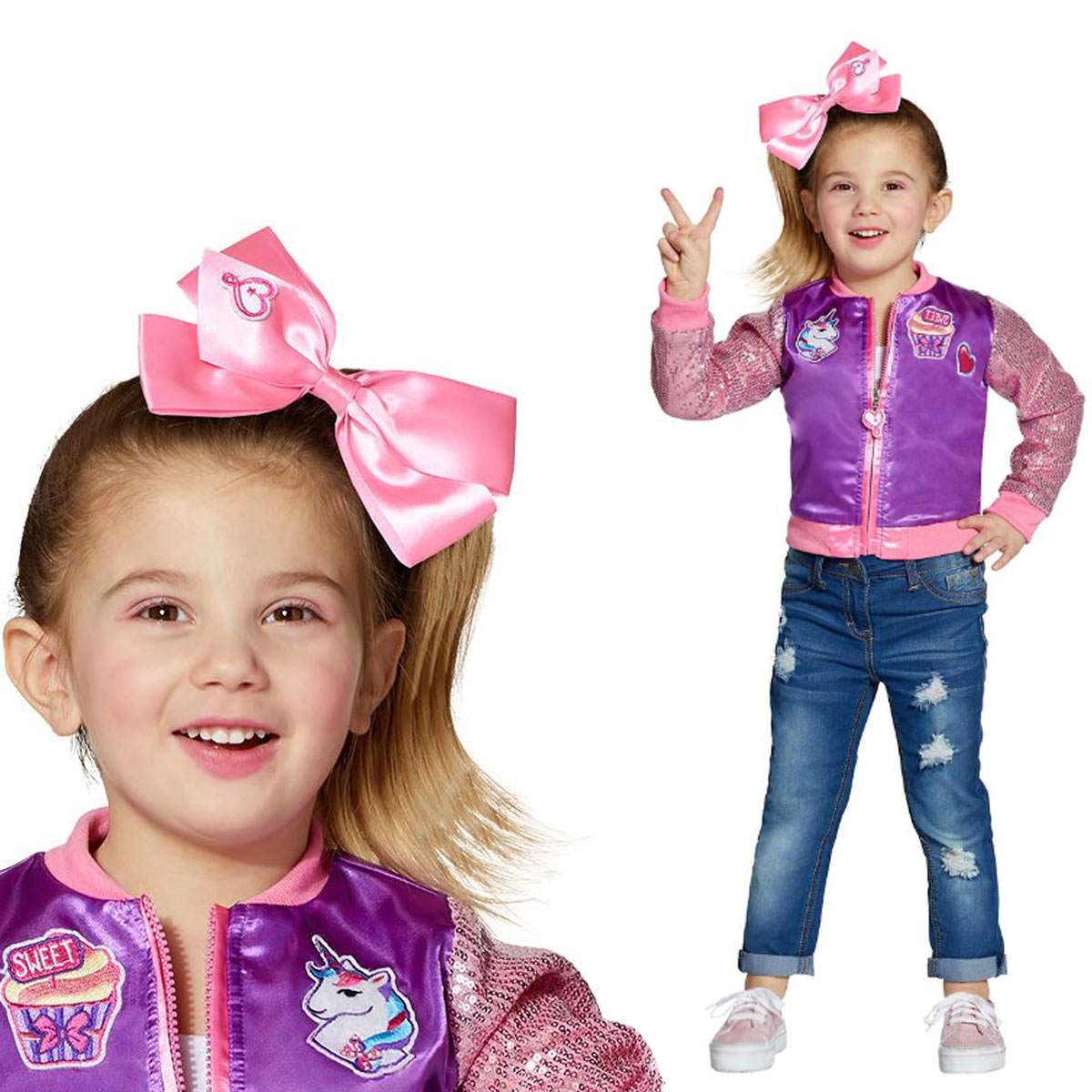 ジョジョシワ コスプレ 子供服 ドレス ワンピース リボン ハロウィン キッズ JoJoSiwa