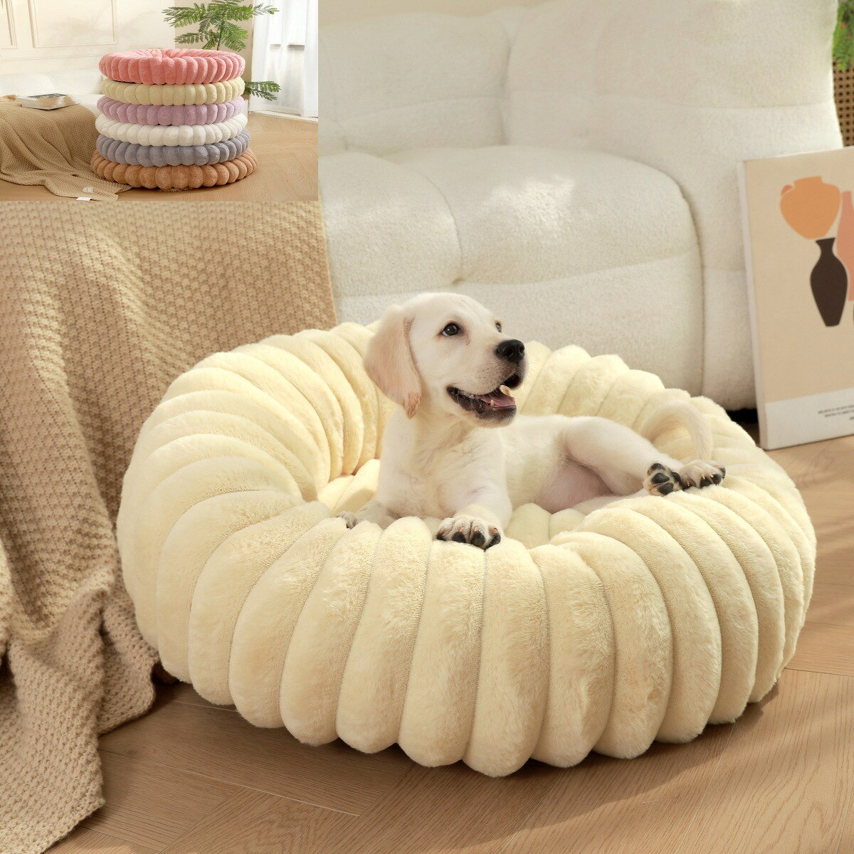 この商品について 🐱【快適な睡眠デザイン】：猫ベッドや犬ベッドは丸いドーナツのよデザインです。 盛り上がったエッジは、頭と首をサポートしながら快適な安心感を生み出し、子猫や子犬がより早く落ち着くのを助け、より快適で安らかな睡眠をもたらします。 🐱【スーパーソフトタッチ】高品質のPP綿の詰め物により、猫ベッドの全体的な快適さが向上します。 寒い冬の日に最適で。 🐱【お手入れ簡単】：室内猫用の猫ベッド、中性洗剤を利用することも、猫ベッドのお手入れを簡単にするために、通常は手洗いをお勧めします。 洗濯機で洗う場合は、ベッド全体を洗濯機のデリケート洗いに入れてください。 🐱【幅広い用途】: 丸い猫ベッドの底には滑り止めが付いており、ズレや移動を防ぎ、ペットの安全を確保します。 当社のペットベッドはご自宅の床だけでなく、座席の車にも適しています。 ペットが休んだりリラックスしたりするための旅行用簡易ベッドとして、トランクや後部座席に便利にフィットします。 🐱【ご注意】パッケージは真空圧縮されています。 製品を受け取ったらパッケージを開き、パンパンと叩いて、ふわふわするように手動で調整してください。数時間置いて、空気が十分入り込むようにして、商品が自動的に原状を恢復されます。 ペットベッドの内径は手動で調整できます。この商品について 🐱【快適な睡眠デザイン】：猫ベッドや犬ベッドは丸いドーナツのよデザインです。 盛り上がったエッジは、頭と首をサポートしながら快適な安心感を生み出し、子猫や子犬がより早く落ち着くのを助け、より快適で安らかな睡眠をもたらします。 🐱【スーパーソフトタッチ】高品質のPP綿の詰め物により、猫ベッドの全体的な快適さが向上します。 寒い冬の日に最適で。 🐱【お手入れ簡単】：室内猫用の猫ベッド、中性洗剤を利用することも、猫ベッドのお手入れを簡単にするために、通常は手洗いをお勧めします。 洗濯機で洗う場合は、ベッド全体を洗濯機のデリケート洗いに入れてください。 🐱【幅広い用途】: 丸い猫ベッドの底には滑り止めが付いており、ズレや移動を防ぎ、ペットの安全を確保します。 当社のペットベッドはご自宅の床だけでなく、座席の車にも適しています。 ペットが休んだりリラックスしたりするための旅行用簡易ベッドとして、トランクや後部座席に便利にフィットします。 🐱【ご注意】パッケージは真空圧縮されています。 製品を受け取ったらパッケージを開き、パンパンと叩いて、ふわふわするように手動で調整してください。数時間置いて、空気が十分入り込むようにして、商品が自動的に原状を恢復されます。 ペットベッドの内径は手動で調整できます。
