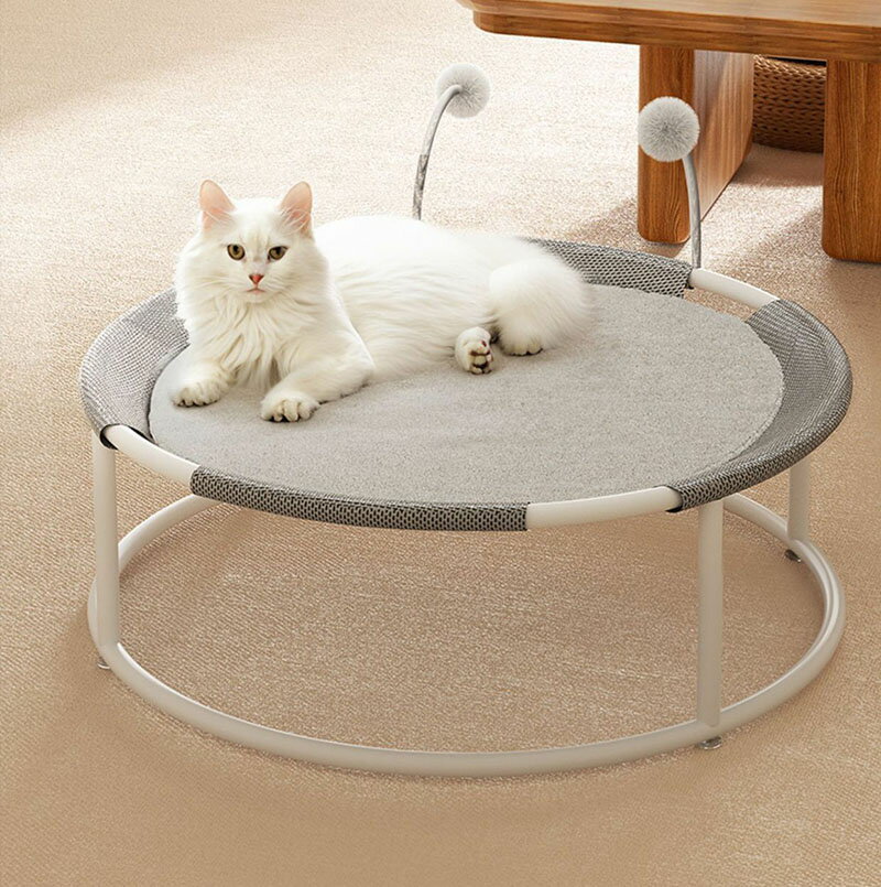 Bed - ハンモック 猫用ベッド ペットベッド 脚付き ぐっすり眠る 小型犬用 猫寝床 ペット用品 滑り止め 自立式 安定な構造 取り外し可能 通気性 防湿 防汚 オールシーズン適用 室内 户外 遊び場 45*20cm 丸洗い 取り付け簡単