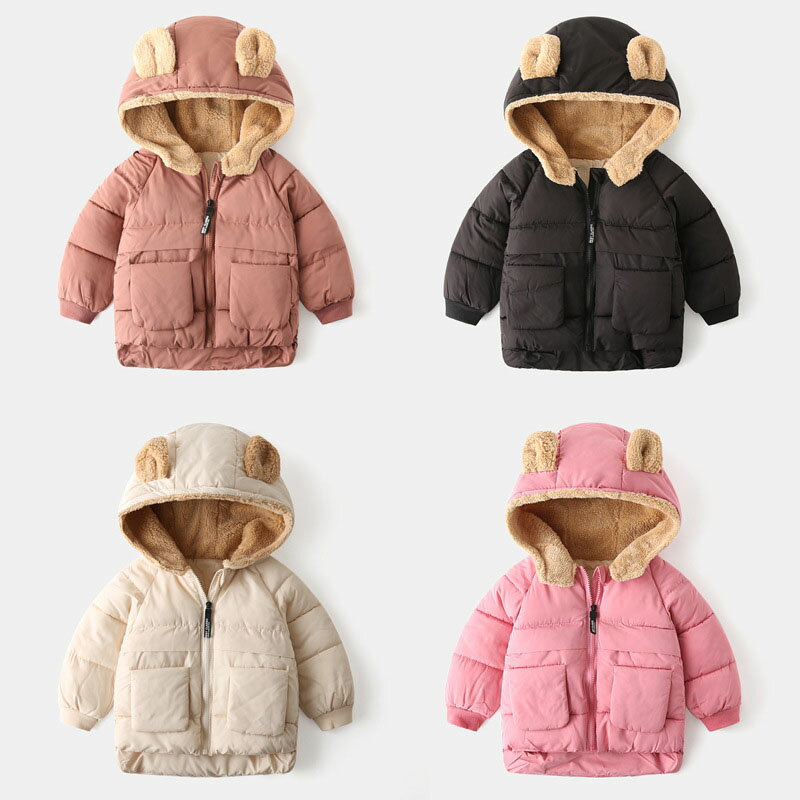 ベビー服 アウター キッズ 裏起毛 クマさん 中綿 コート 冬服 フード付き ジャンパー 男の子 女の子 韓国子供服 オーバー ジャケット 子供服 トップス 長袖 暖かい 防寒 軽量 ベビー 赤ちゃん ジュニア 幼稚園 小学生 入園 入学 90cm 100cm 110cm 120cm 130cm お出かけ