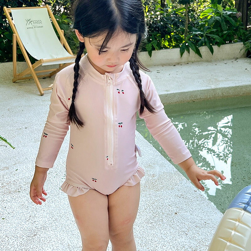 For Girls - キッズ 水着 女の子 オールインワン スクール水着 長袖 90 100 110 120 130 140cm 子供 みずぎ 赤ちゃん ベビー水着 スイムウェア おしゃれ 可愛い こども スポーツ スイミング プール 紫外線カット 幼稚園 学生 学校 水遊び 温泉 海水浴 ビーチ 海 旅行 子供服