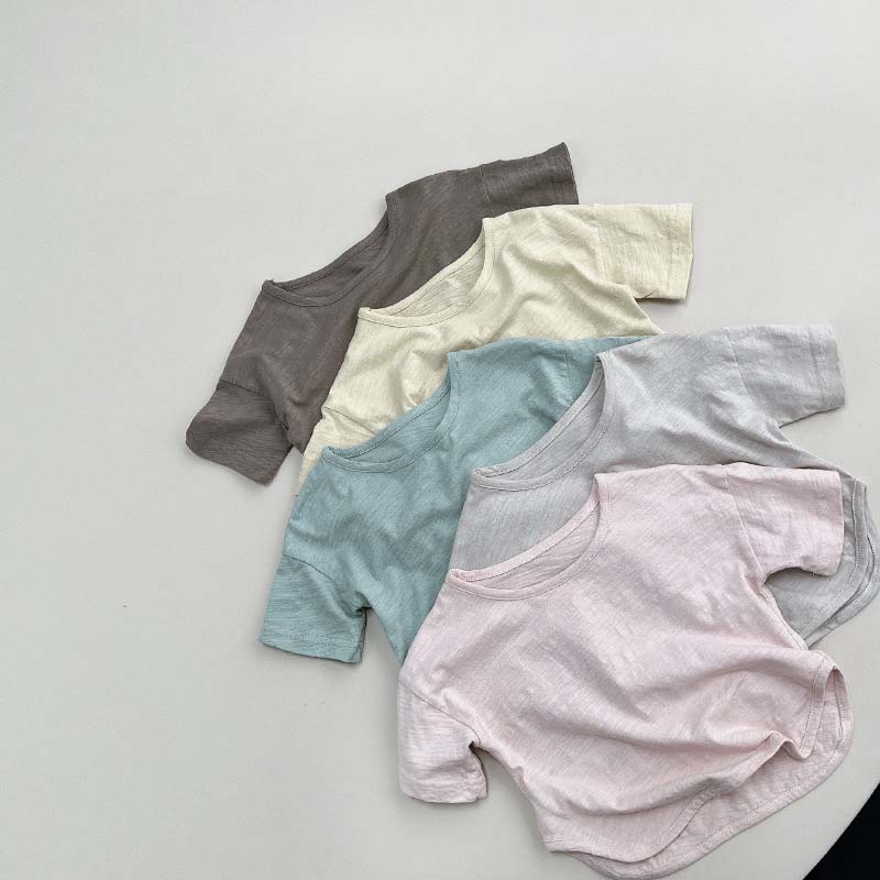 Rakuten - Tシャツ キッズ 男の子 女の子 半袖 ベビー服 tシャツ 無地 子供服 トップス ジュニア 綿 コットン カットソー 夏服 ユニセックス 子ども服 赤ちゃん おしゃれ 可愛い 保育園 幼稚園 小学生 80cm 90cm 100cm 110cm 120cm 130cm 誕生日 プレゼント シンプル 送料無料