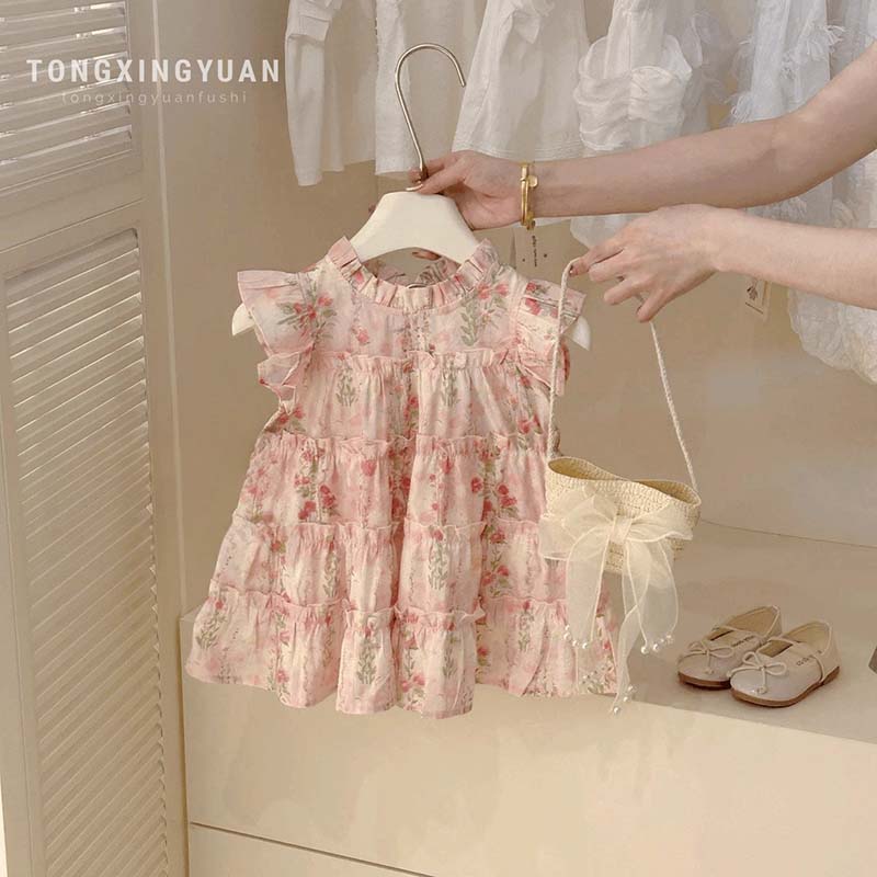 Rakuten - ワンピース キッズ 春 夏 ベビー服 女の子 花柄ワンピース 綿 子供服 ジュニア 赤ちゃん 子供 ドレス ピアノ 発表会 子ども服 プリンセス おしゃれ 可愛い 140cm 130cm 120cm 110cm 100cm 90cm 誕生日 プレゼント 結婚式 七五三 入学 入園 幼稚園 小学生 お出かけ