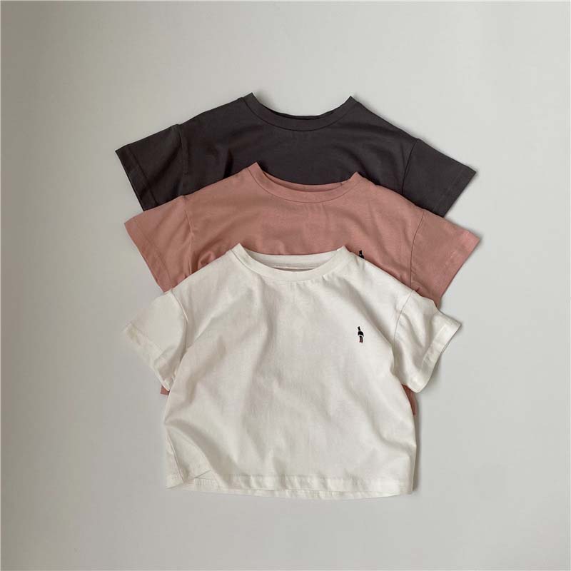 Rakuten - Tシャツ キッズ ベビー服 女の子 男の子 半袖 tシャツ カットソー 子供服 トップス 綿 コットン 夏服 ジュニア ユニセックス 子ども服 赤ちゃん おしゃれ 可愛い 保育園 幼稚園 小学生 80cm 90cm 100cm 110cm 120cm 130cm 誕生日 プレゼント シンプル