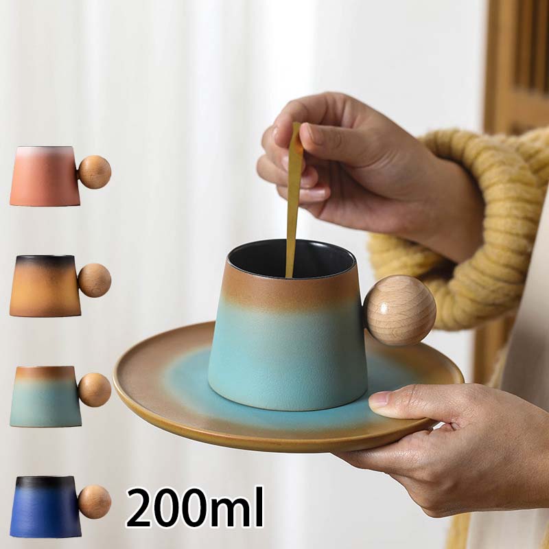 Rakuten - マグカップ プレートスプーン 3点セット マグ カップ 北欧 ソーサー 皿 食器 おしゃれ 陶器 カフェカップ ティーカップ 200ml コーヒー コップ 紅茶 器 珈琲マグ 来客用 食器セット 父の日 母の日 ギフト 誕生日祝い 結婚祝い 敬老の日 卒業 入学 就職 プレゼント