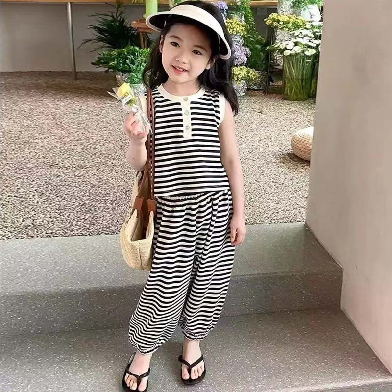 Rakuten - セットアップ キッズ ベビー服 女の子 tシャツ ガウチョパンツ ストラップ 子供服 ジャージ 上下セット 夏服 おしゃれ 可愛い トップス ボトムス ジュニア 赤ちゃん ズボン 誕生日 プレゼント 幼稚園 小学生 お出かけ 140cm 130 120 110 100 90