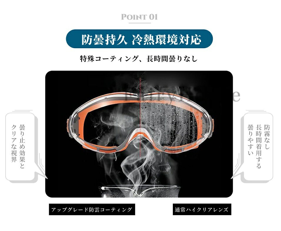 【6%OFFクーポン】花粉症 ゴーグル 保護ゴーグル 花粉対策 メガネ対応【防曇 密閉...