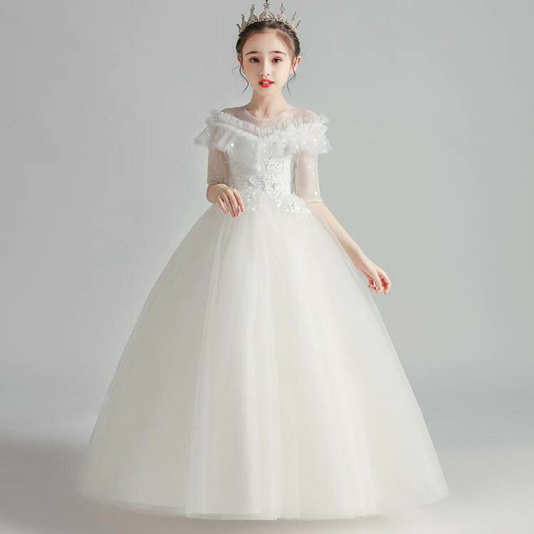 Rakuten - 子供ドレス フォーマルピアノ発表会ドレス ロング 子どもドレス キッズ服 女の子ワンピース 二次会 花嫁 結婚式 七五三 大きいサイズ