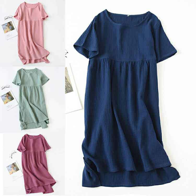 【送料無料 】 ダブルガーゼ パジャマ ネグリジェ レディース ルームウェア 半袖 綿100% 部屋着 ワンピース ルームワンピース 肌に優しい コットン100...