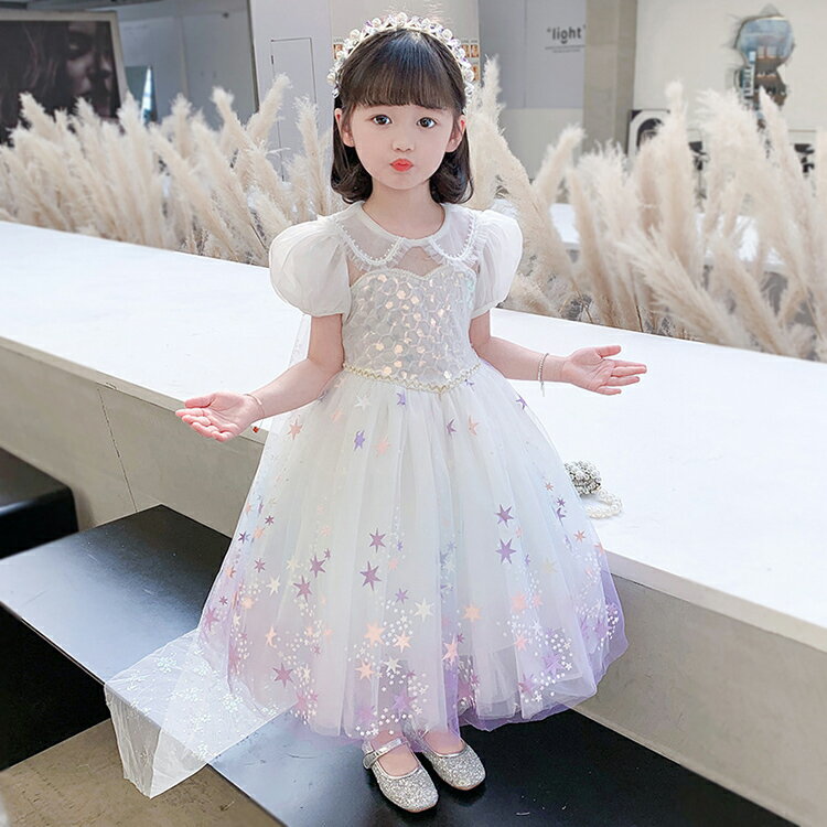 Rakuten - 子供ドレス フォーマル ピアノ発表会 キッズ ジュニアドレス 星柄 おしゃれ 子供服 女の子 ワンピース 七五三 結婚式 100 110 120 130 140