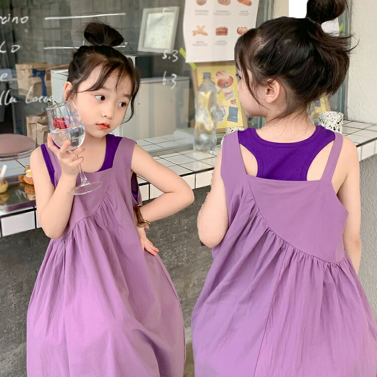 Rakuten - 子供服 2点セット 夏 女の子 レジャー キッズ ファッション感 ジュニア 女の子大人気 ノースリーブワンピース キッズ子供 ワンピース 新品
