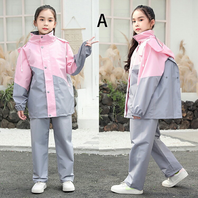 キッズ レインウエア レインスーツ ジュニア レインコート 上下セット 学生 男の子 女の子 子供 フート付き セパレート 保育園 小学生 カッパ 自転車 レインポンチョ 遠足 反射材 梅雨対策