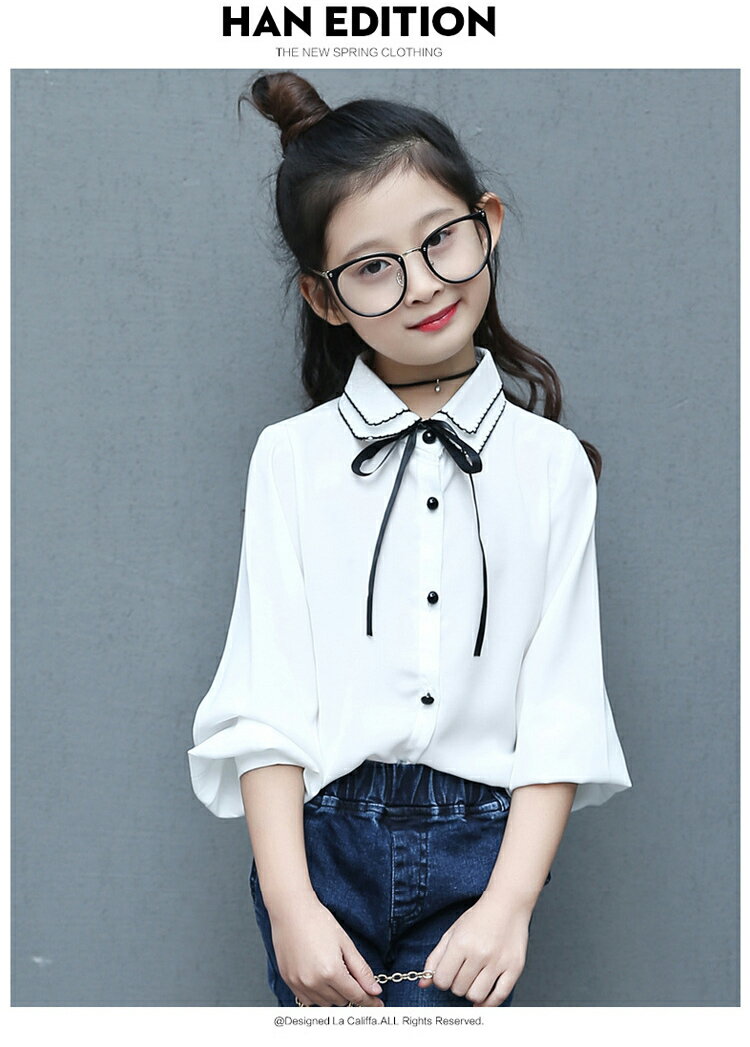 【音楽会の定番】 フォーマル ブラウス 女の子 リボン 襟付き 子供 白 シャツ 長袖 キッズ ガールズ 入園式 卒園式 入学式 卒業式 発表会 音楽会 結婚式 可愛い 韓国 子供服 かわいい おしゃれ 服 ホワイト 110 120 130 140 150 160 170 春 夏 秋