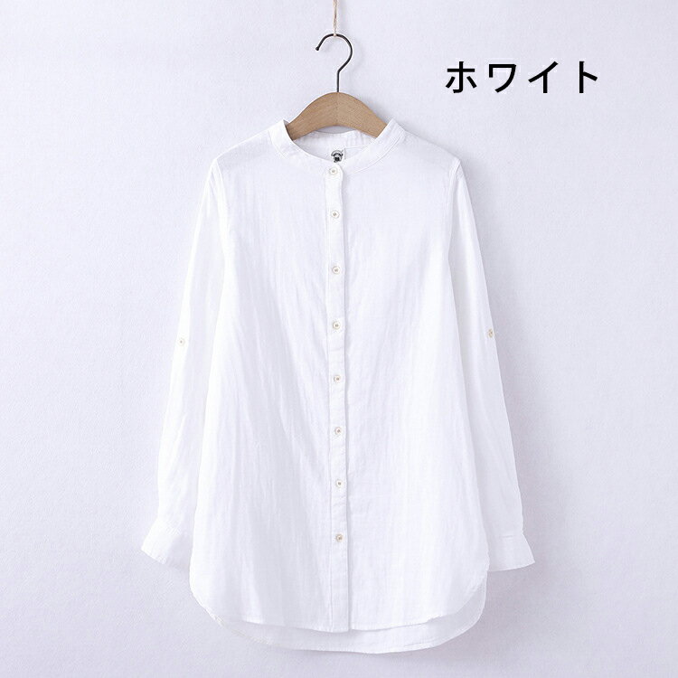 ガーゼ シャツ チュニック ダブルガーゼ レディース 2重ガーゼ ブラウス 綿100％ ガーゼシャツ 柔らか 羽織り コットン ライトアウター スタンドカラー トップス 長袖 チェック柄 プレゼント 母の日 送料無料