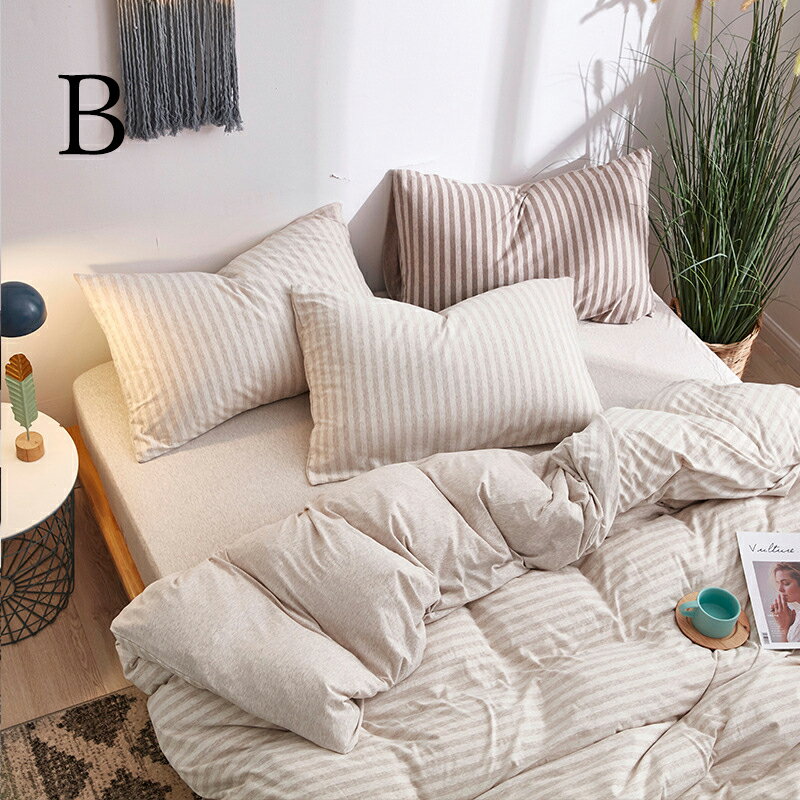 【送料無料】フラット 布団カバー セット 綿100％ シングル 北欧 3点セット 4点セット ボーダー フラットシーツ 枕カバー フィッティドシーツ 敷布団カバー 掛け布団カバー 丸洗いOK 15色