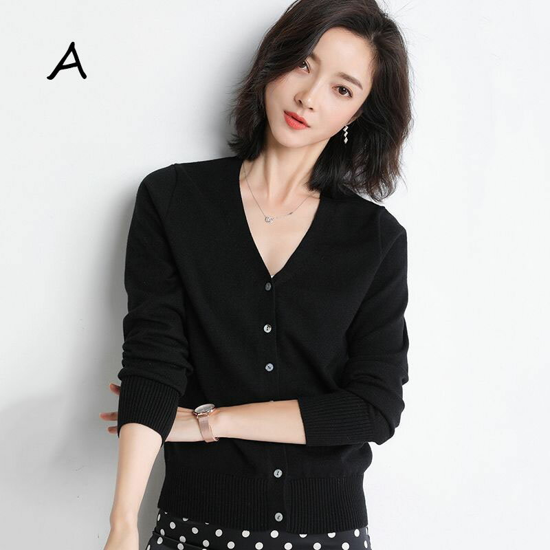 lanmanyaのニットカーディガン ニット生地 ニット レディース セーター レディース 50代 40代 30代 秋冬 韓国風 薄手 無地 トップス カーディガン カジュアル おしゃれ ストレッチ 着痩せ オフィス 通勤 OL シンプル 大人 14色｜アングル2