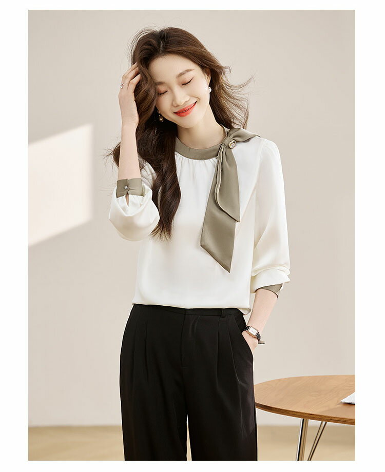 ブラウス レディース オシャレ 春夏 40代 30代 50代 ブラウス シフォンブラウス 長袖 ブラウス 着痩せ ブラウス オフィス 韓国風 通勤 OL リボン 大人 シャツ ゆったり エレガント カジュアル ウエア トップス 2色