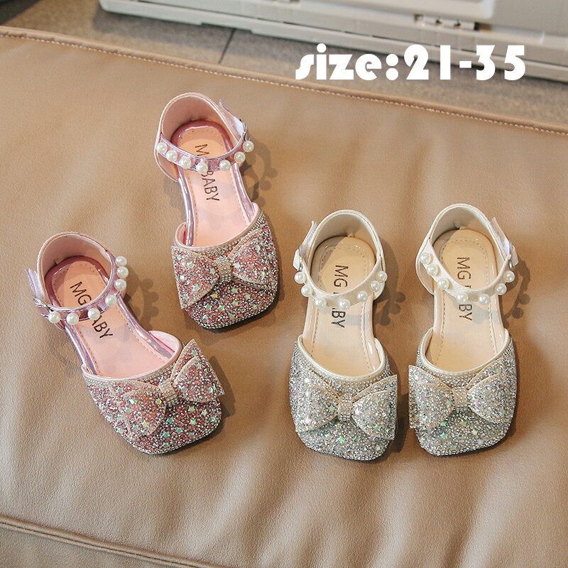 Formal Shoes - 子供靴 フォーマルシューズ 女の子 靴 パンプス 結婚式 ピアノ 発表会 プリンセス 子ども靴 ジュニア ドレスシューズ キッズ おしゃれ 可愛い 新品 お姫様 2色 シルバーピンク 21 22 23 24 25 26 27 28 29 30 31 32 33 34 35