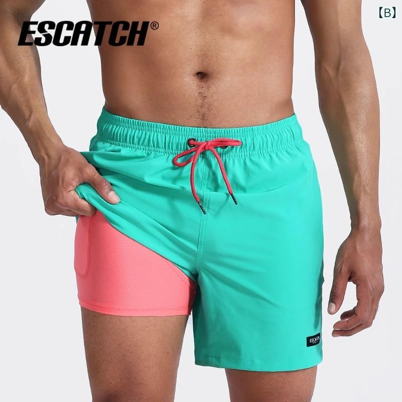 海パン メンズ 水着 メンズ 水泳 パンツ 二 重層 速乾 サーフィン トランクス 海辺の 水泳や 温泉の 水着 スーツ 大きいサイズ ビーチ