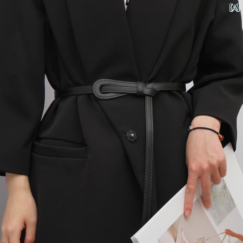 レディースベルト エレガント レディース 細い ベルト ドレスで スーツを 飾る レトロ ウエストを 締める ハイエンド 2025年