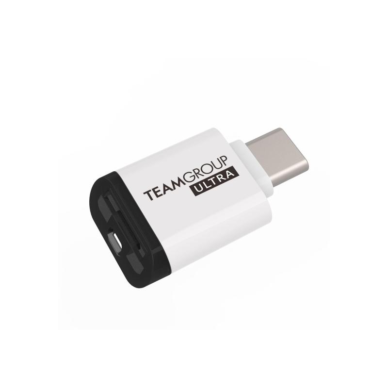Team USB Type-C接続 小型カードリーダー microSD用 DDR200 OTG対応 タブレット androidスマートフォン iphone15/15pro ipad iphone16など TWCRIW01