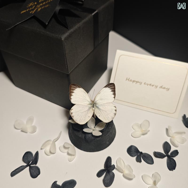 かわいい 飾り 雑貨 の 蝶の 標本 ミニ ガラス カバー 立体 デスク トップ 装飾品 高級 小生 命日 ギフト