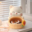 かわいい 飾り 雑貨 かわいい 招き 猫の オーナメント 玄関 ポーチの 鍵 収納 クリーム 色 スタイル 家庭 リビング ルーム デスク トップの 装飾 ギフ...